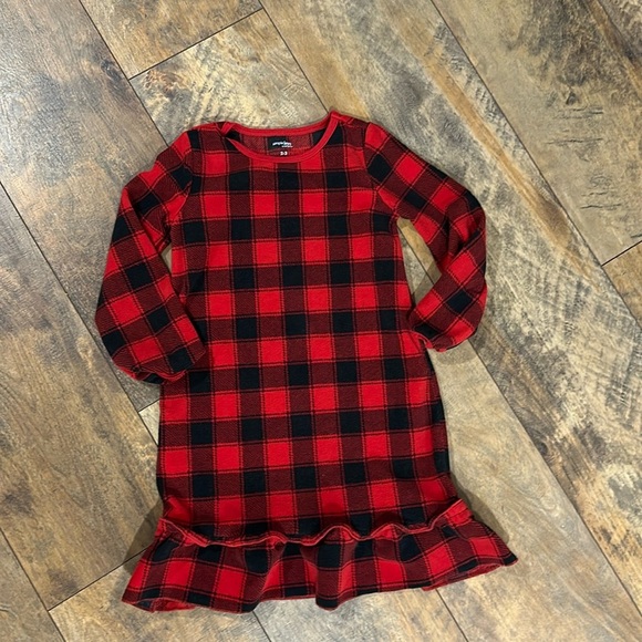 SIMPLE JOYS (Carter’s) Toddler Buffalo Plaid Fleece Nightgown, Size 2/3, EUC - Picture 1 of 3